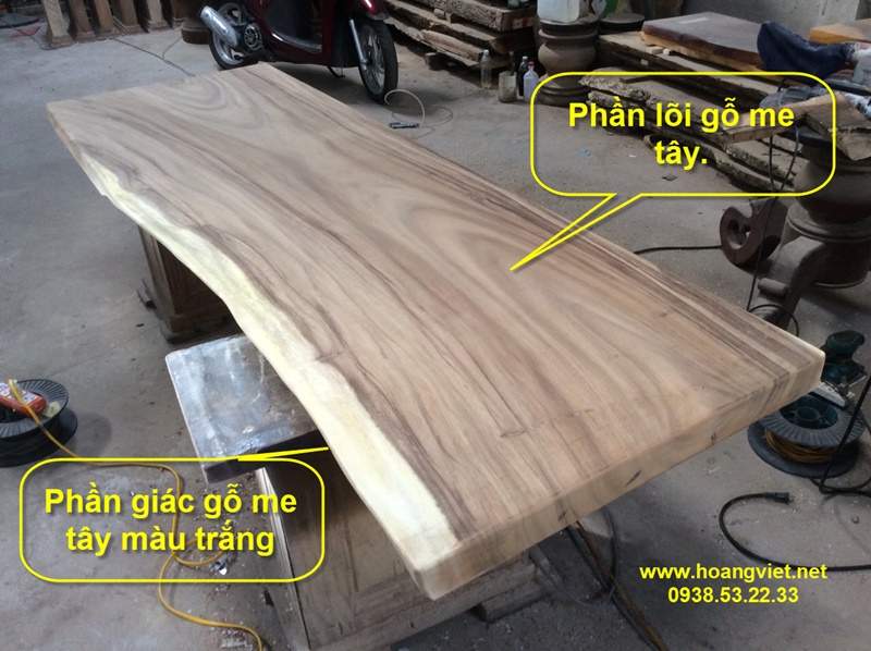 Mặt bàn gỗ me tây mộc chưa sơn PU Mặt bàn gỗ me tây mộc chưa sơn PU