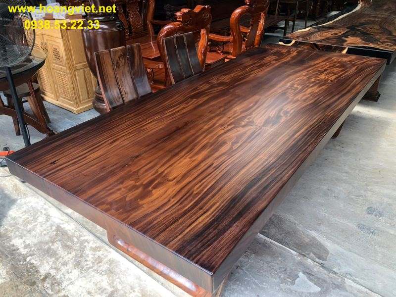 Mặt bàn gỗ me tây nguyên khối dài 3m rộng 1m2 dày 10cm Mặt bàn gỗ me tây nguyên khối dài 3m rộng 1m2 dày 10cm