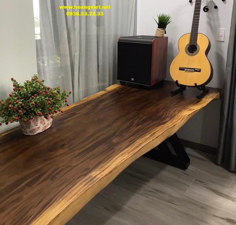 Mặt bàn gỗ me tây nguyên khối dày 10cm Mặt bàn gỗ me tây nguyên khối dày 10cm