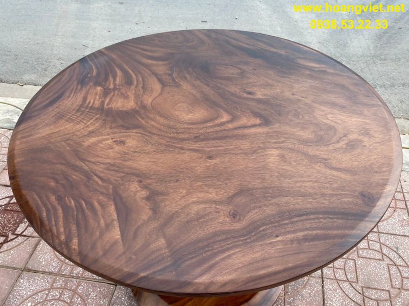 Mặt bàn tròn gỗ me tây đường kính 1m dày 5cm Mặt bàn tròn gỗ me tây đường kính 1m dày 5cm
