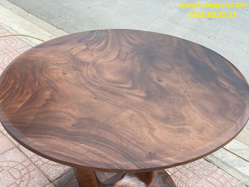 Mặt bàn tròn gỗ me tây đường kính 1m dày 5cm Mặt bàn tròn gỗ me tây đường kính 1m dày 5cm