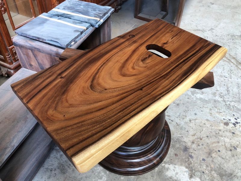 Mặt bàn lavabo gỗ me tây nguyên tấm Mặt bàn lavabo gỗ me tây nguyên tấm