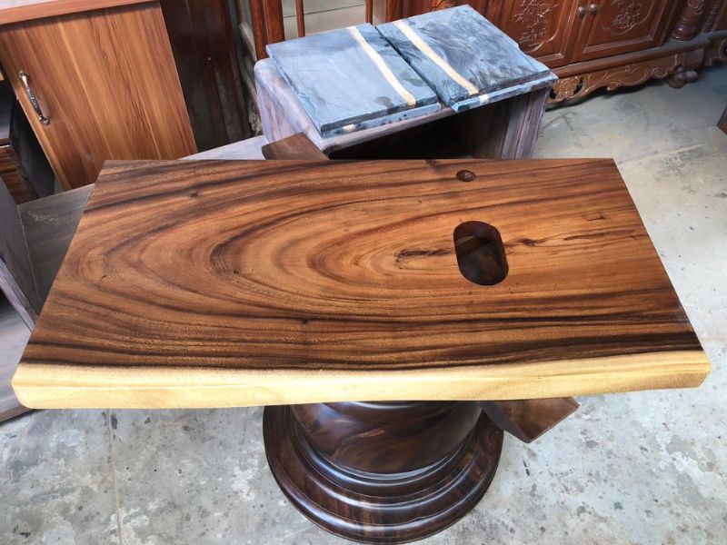 Mặt bàn lavabo gỗ me tây nguyên tấm Mặt bàn lavabo gỗ me tây nguyên tấm