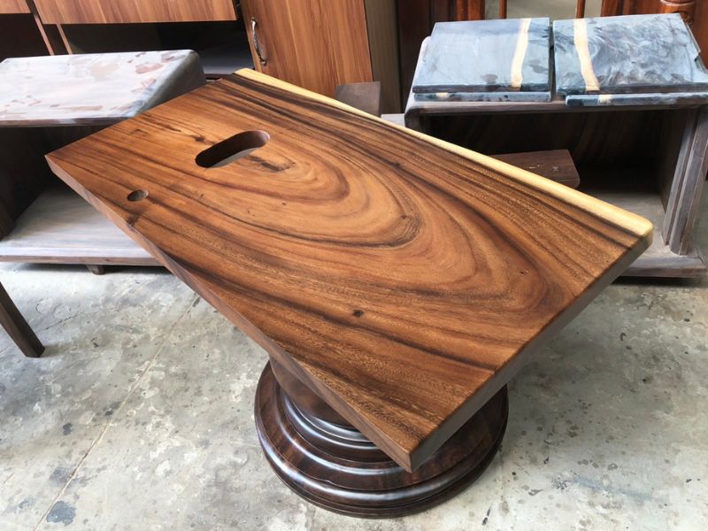 Mặt bàn lavabo gỗ me tây nguyên tấm Mặt bàn lavabo gỗ me tây nguyên tấm