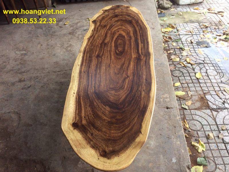 Mặt bàn trà sofa gỗ me tây dạng oval tự nhiên Mặt bàn trà sofa gỗ me tây dạng oval tự nhiên