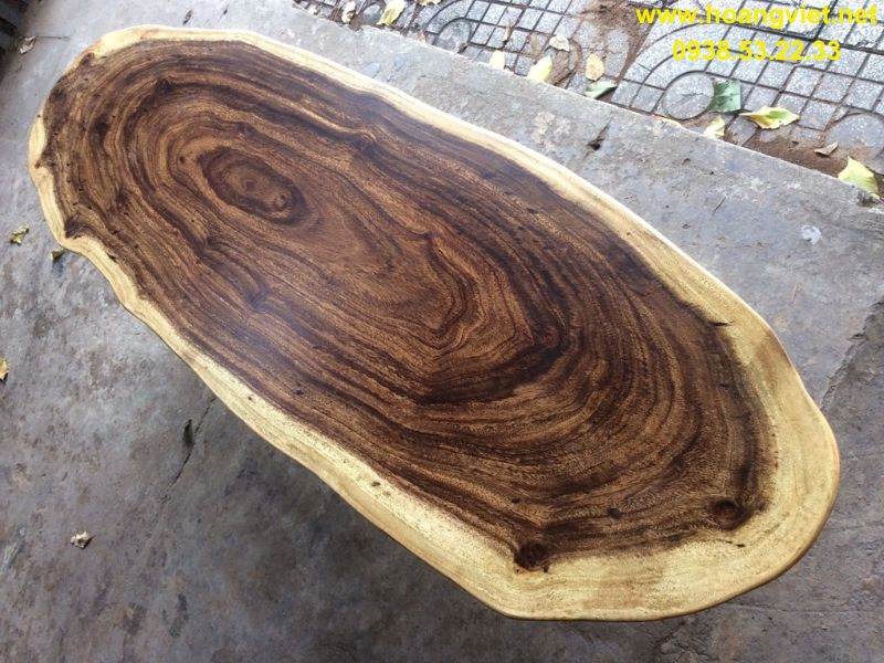 Mặt bàn trà sofa gỗ me tây dạng oval tự nhiên Mặt bàn trà sofa gỗ me tây dạng oval tự nhiên