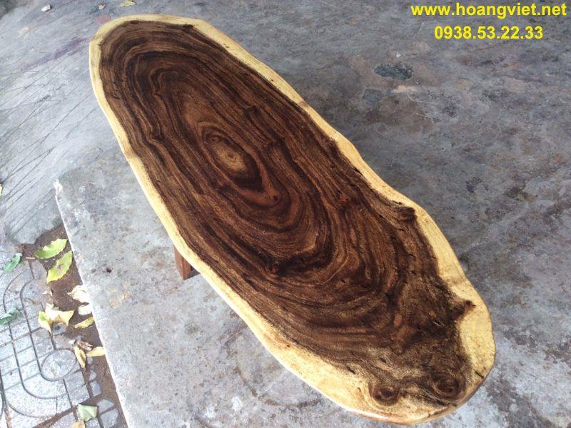 Mặt bàn trà sofa gỗ me tây dạng oval tự nhiên Mặt bàn trà sofa gỗ me tây dạng oval tự nhiên