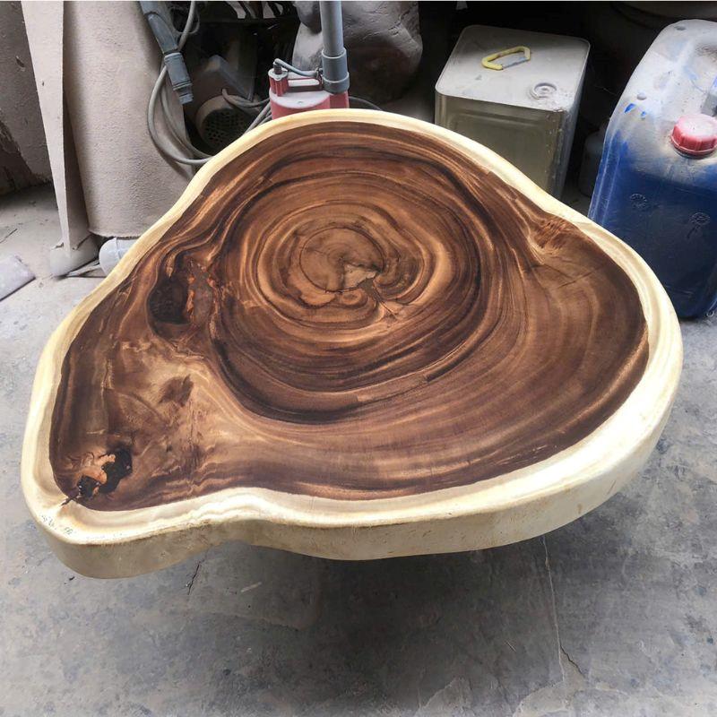 Mặt bàn trà tròn sofa gỗ me tây Mặt bàn trà tròn sofa gỗ me tây