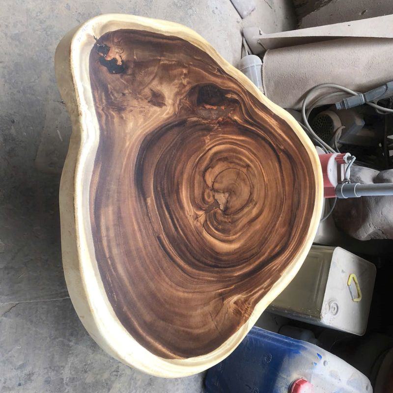 Mặt bàn trà tròn sofa gỗ me tây Mặt bàn trà tròn sofa gỗ me tây