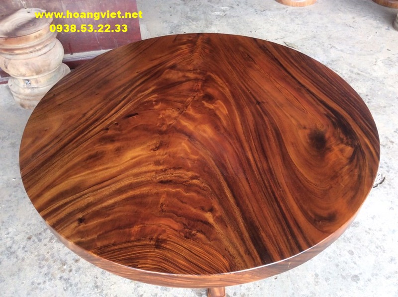 Mặt bàn trà tròn 80cm gỗ me tây nguyên khối Mặt bàn trà tròn 80cm gỗ me tây nguyên khối tuyệt đẹp
