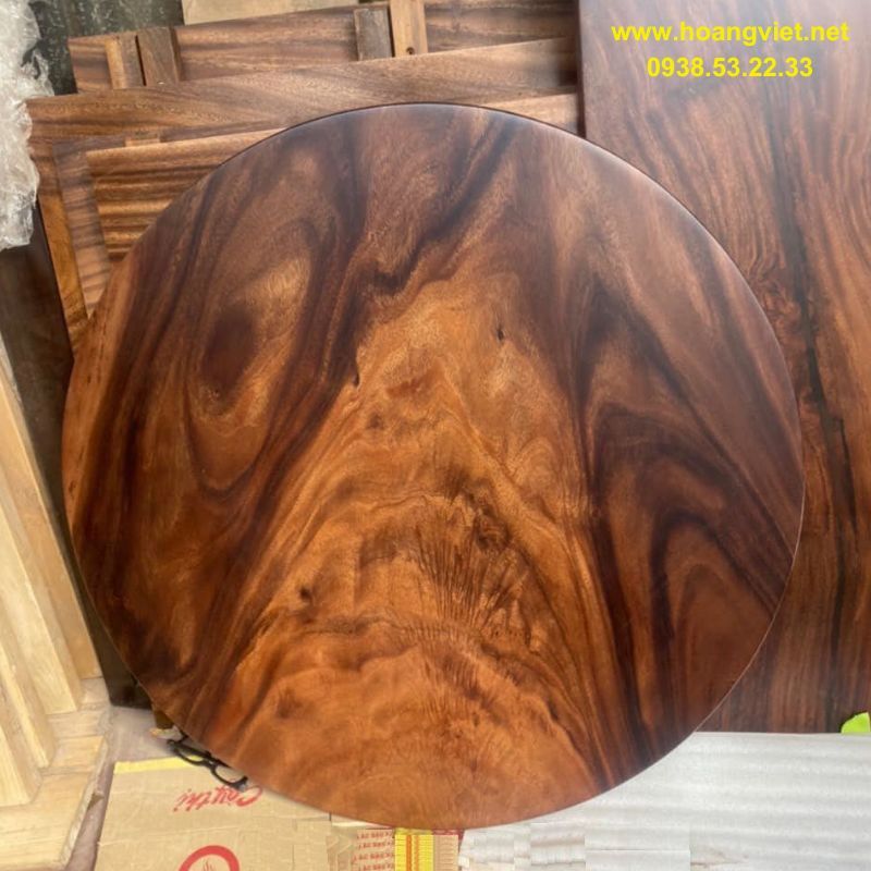 Mặt bàn tròn gỗ me tây đường kính 80cm dày 5cm Mặt bàn tròn gỗ me tây đường kính 80cm dày 5cm