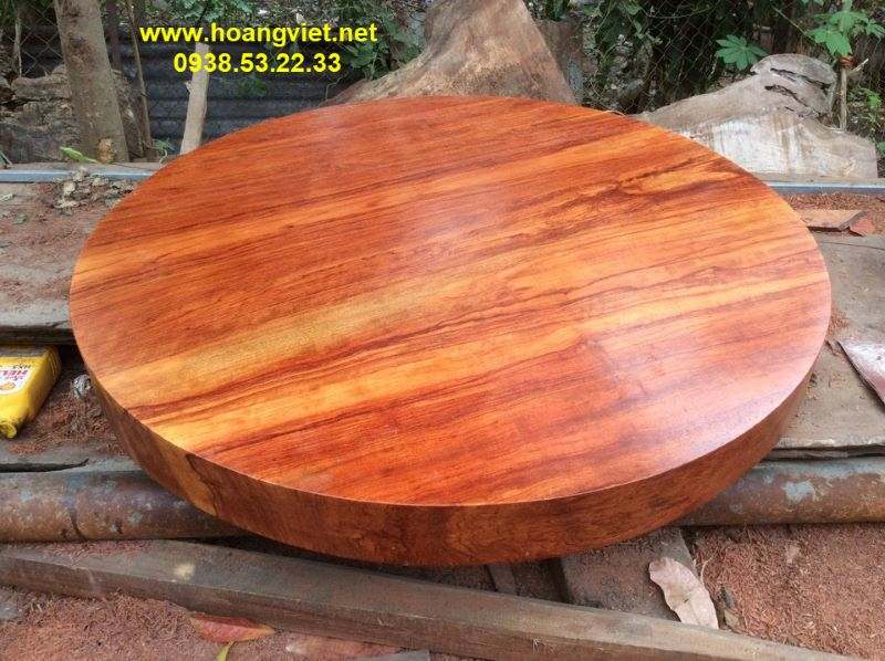 Mặt bàn tròn gỗ cẩm lai nguyên khối Mặt bàn tròn gỗ cẩm lai nguyên khối