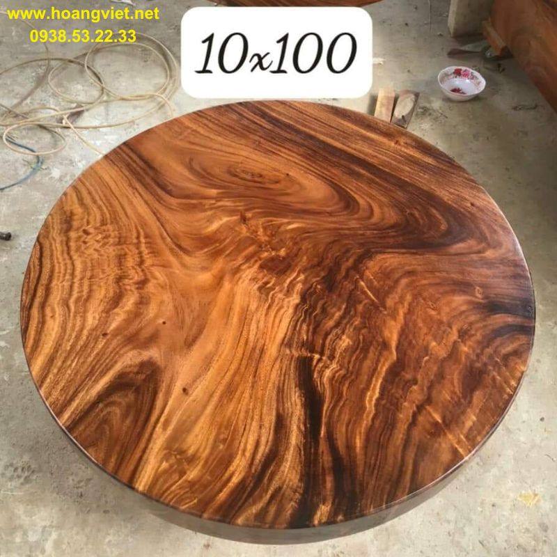 Mặt bàn tròn gỗ me tây nguyên khối đường kính 1m dày 10cm Mặt bàn tròn gỗ me tây nguyên khối đường kính 1m dày 10cm