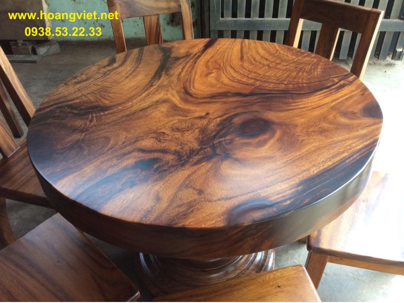 Mặt bàn tròn gỗ me tây nguyên khối đường kính 1m Mặt bàn tròn gỗ me tây nguyên khối đường kính 1m