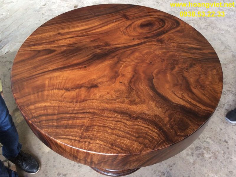 Mặt bàn tròn gỗ me tây nguyên khối đường kính 1m Mặt bàn tròn gỗ me tây nguyên khối đường kính 1m
