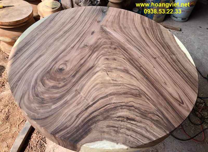 Mặt bàn ăn tròn gỗ tự nhiên me tây Mặt bàn ăn tròn gỗ tự nhiên me tây