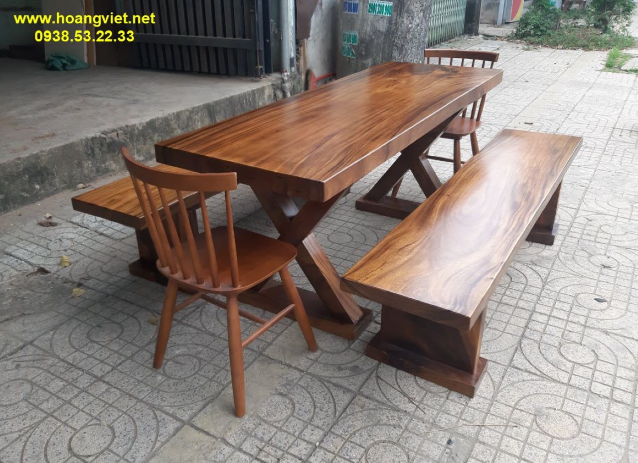 Mẫu bàn ăn đẹp bằng gỗ tự nhiên 3 tấm Mẫu bàn ăn đẹp bằng gỗ tự nhiên 3 tấm
