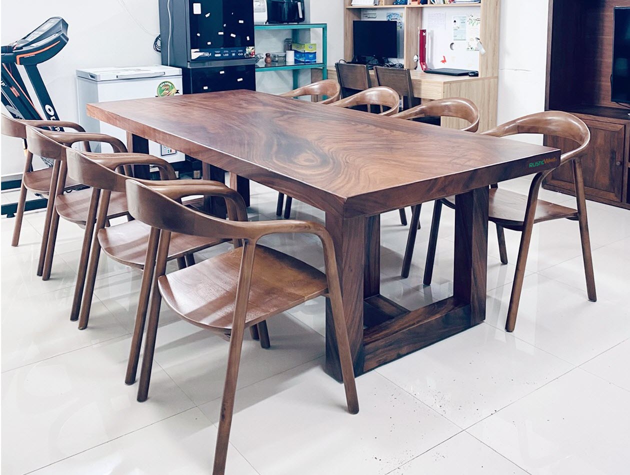 Mẫu bàn ăn đẹp bằng gỗ tự nhiên 8 ghế neva Mẫu bàn ăn đẹp bằng gỗ tự nhiên 8 ghế neva