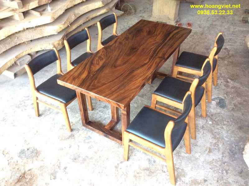 Bàn ăn gỗ tự nhiên me tây kết hợp 6 ghế bella Bàn ăn gỗ tự nhiên me tây kết hợp 6 ghế bella
