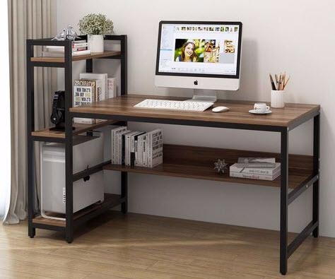 Mẫu bàn làm việc có giá sách Mẫu bàn làm việc có giá sách