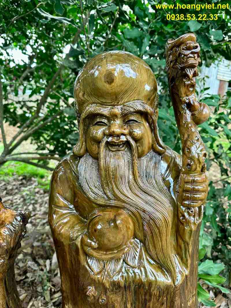 Tượng phúc lộc thọ gỗ lũa thủy tùng cao 1m27 rộng 40cm Tượng phúc lộc thọ gỗ lũa thủy tùng cao 1m27 rộng 40cm