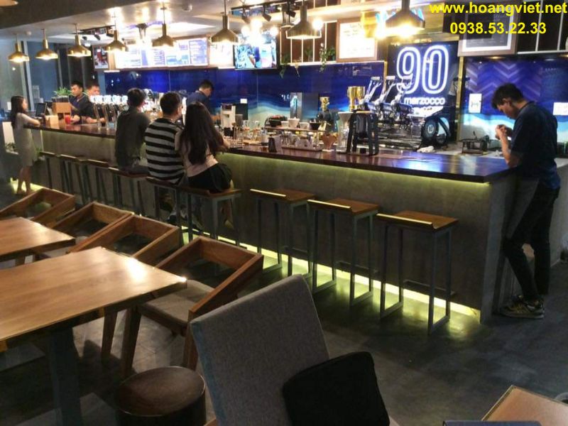 Quày bar cafe gỗ me tây cao cấp Quày bar cafe gỗ me tây cao cấp