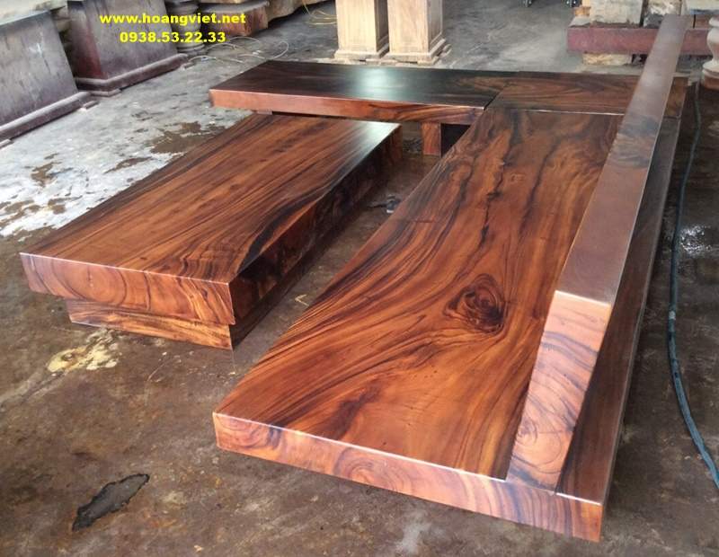 Sofa gỗ nguyên tấm sự kết hợp giữa vẻ đẹp và độ bền,