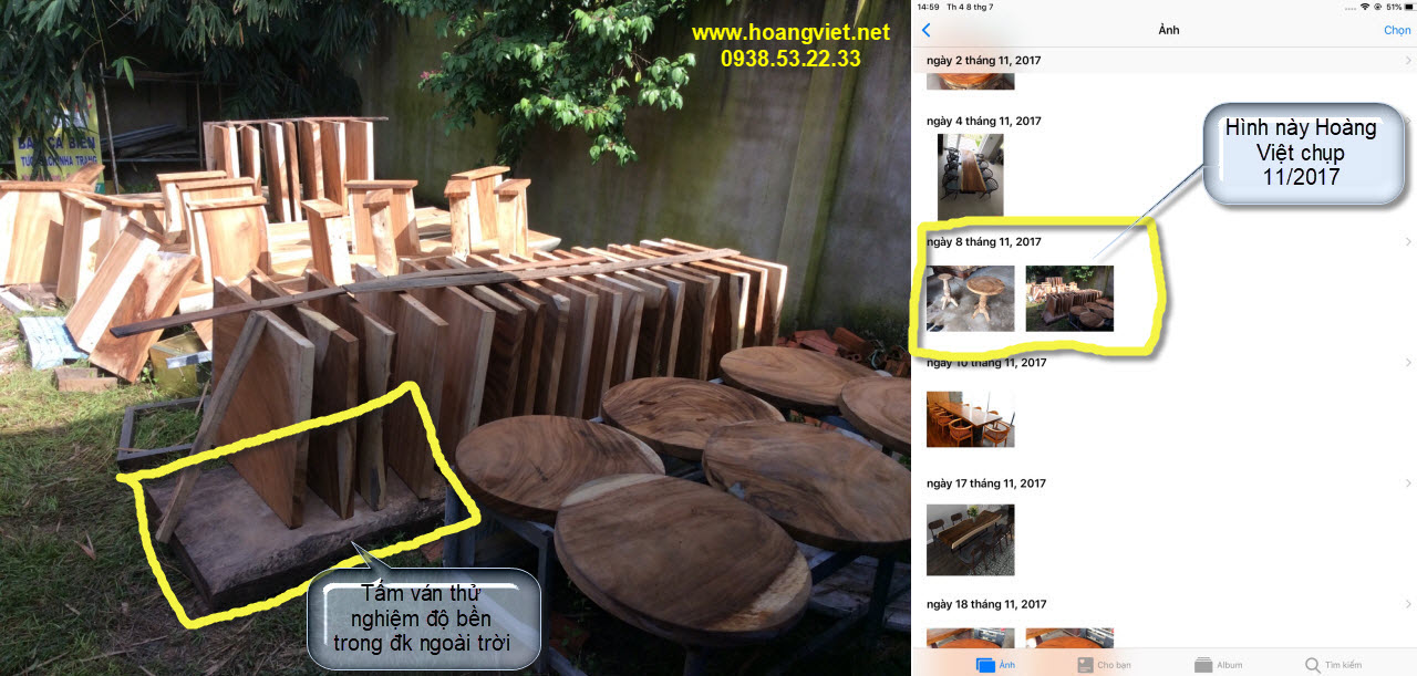 Miếng gỗ me tây thử độ bền trong điều kiện có nắng, có mưa, có tiếp đất. Miếng gỗ me tây thử độ bền trong điều kiện có nắng, có mưa, có tiếp đất.