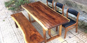 Mẫu bàn ghế gỗ nguyên khối đẹp