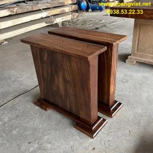 Chân bàn gỗ me tây rộng 60cm dày 10cm cao 65cm