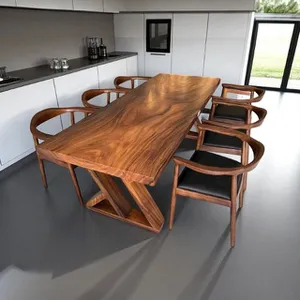 Bàn ăn gỗ me tây 6 ghế kennedy 80x5x200cm cao 75cm