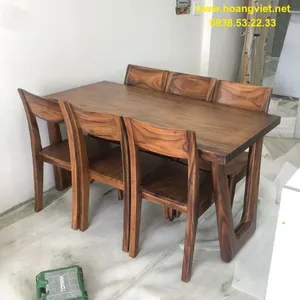 Bộ bàn ăn 6 ghế gỗ me tây 75x5x160cm
