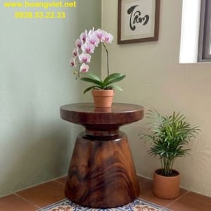 Đôn gỗ tròn nguyên khối đường kính 40cm cao 45cm
