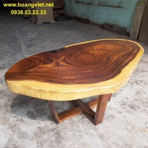 Bàn sofa tròn gỗ me tây Đk 67x115 cao 45cm