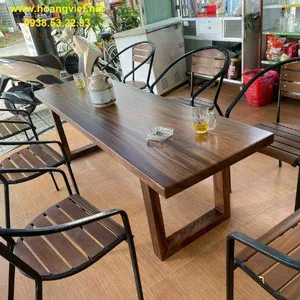 Bàn dài cafe gỗ me tây rộng 60cm dài 2m cao 60cm