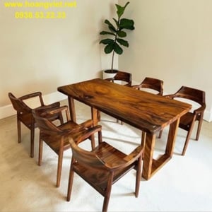 Bàn 6 ghế hiroshima gỗ me tây 75x5x170cm cao 75cm