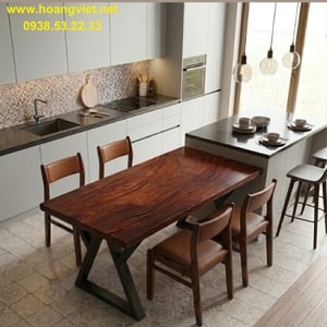 Bàn ăn 4 ghế bella gỗ me tây 70x5x160cm cao 75cm