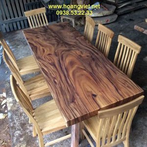 Bàn ăn 8 ghế gỗ tự nhiên 80x7x214cm