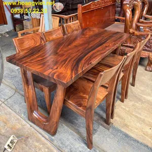 Bàn ăn gỗ me tây 6 ghế đẹp 75x5x180cm cao 75cm