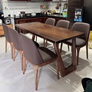 Bàn ăn gỗ me tây 6 ghế grace 80x5x180cm cao 75cm