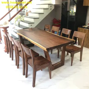 Bàn ăn gỗ tự nhiên me tây 8 ghế 94x7x230cm