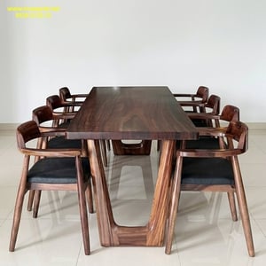 Bàn ăn me tây 8 ghế nguyên tấm 220cm