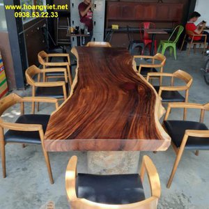 Bàn ghế ăn gỗ me tây (80-90)x10x270cm
