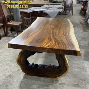 Bàn gỗ me tây chân lũa 90x10x210cm cao 75cm