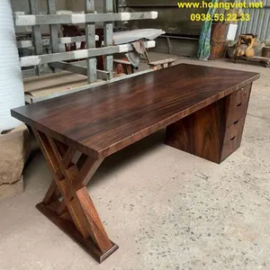 Bàn làm việc gỗ me tây dài 1m8 dày 5cm rộng 75cm cao 75cm