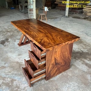 Bàn làm việc me tây 2m có tủ 4 hộc kéo