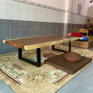 Bàn làm việc ngồi bệt gỗ tự nhiên (70-80)x5x160cm