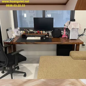 Bàn làm việc tại nhà gỗ nguyên tấm 65x5x192cm cao 75cm.