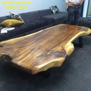 Bàn sofa gỗ me tây nguyên khối (80-110)x12x210cm