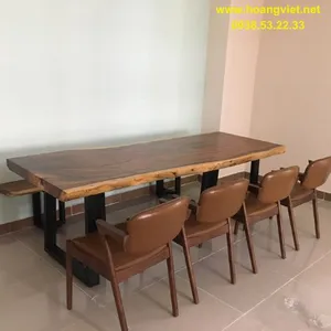 Bộ bàn ăn ghế băng dài 8 người gỗ me tây 80x7x230cm